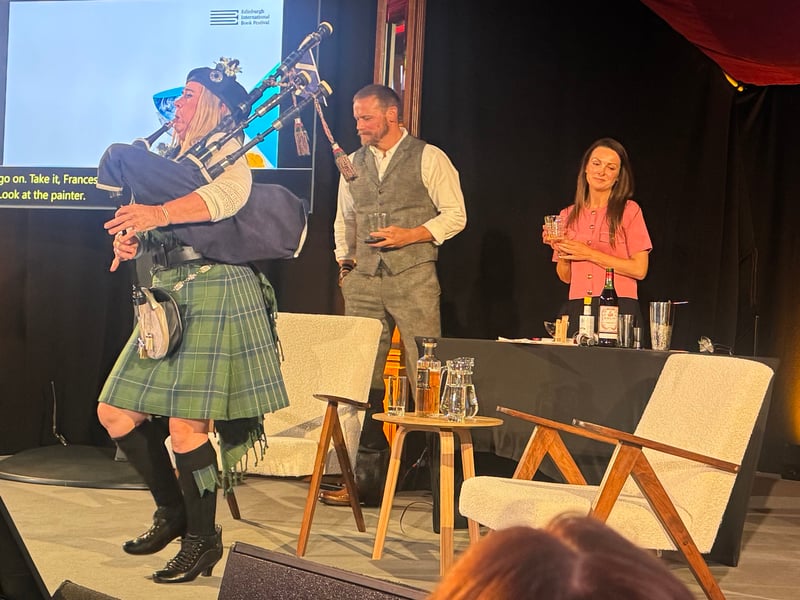 The audience were able to pick up signed copies of Heughan's book after the event.