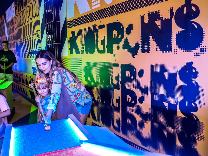 There's also duck pin bowling and tech darts, wild west shooting pods and karaoke booths for those who enjoy singing their hearts out! 
