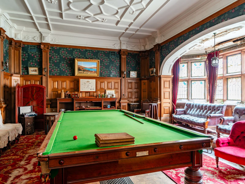 The billiards room at Kinloch Castle.
