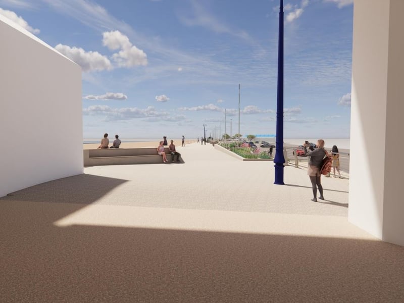 New sea defences around the South Parade Pier area