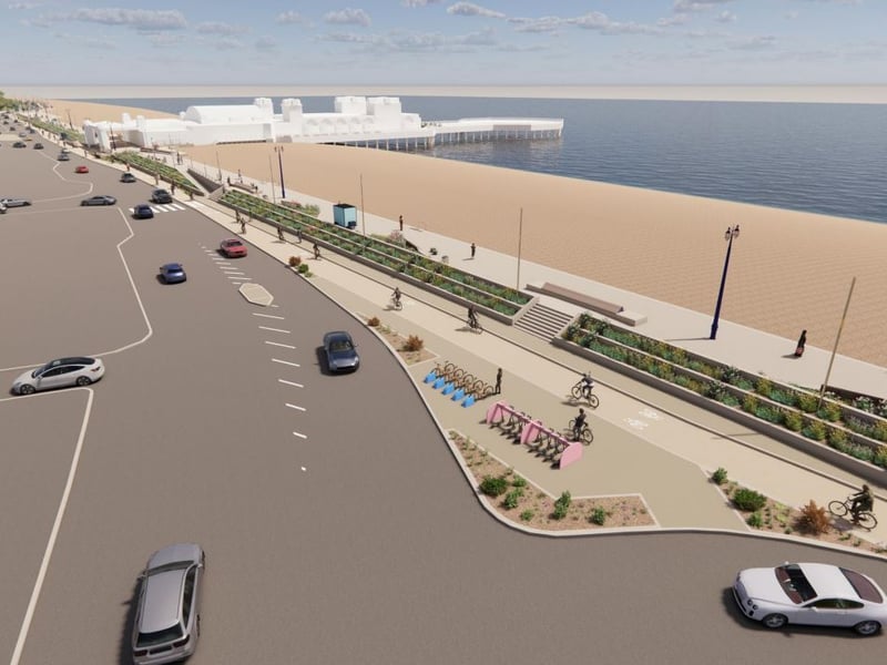 New coastal defences around the South Parade Pier area