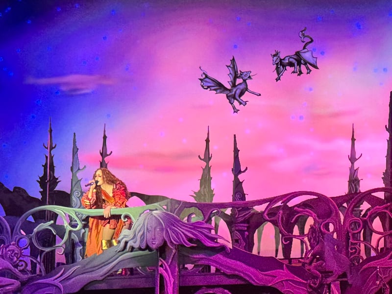 As Chappell Roan sang dragons flew past her castle set.