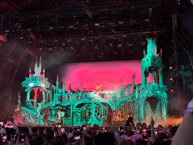 Chappell Roan's stage set up was a gothic delight.