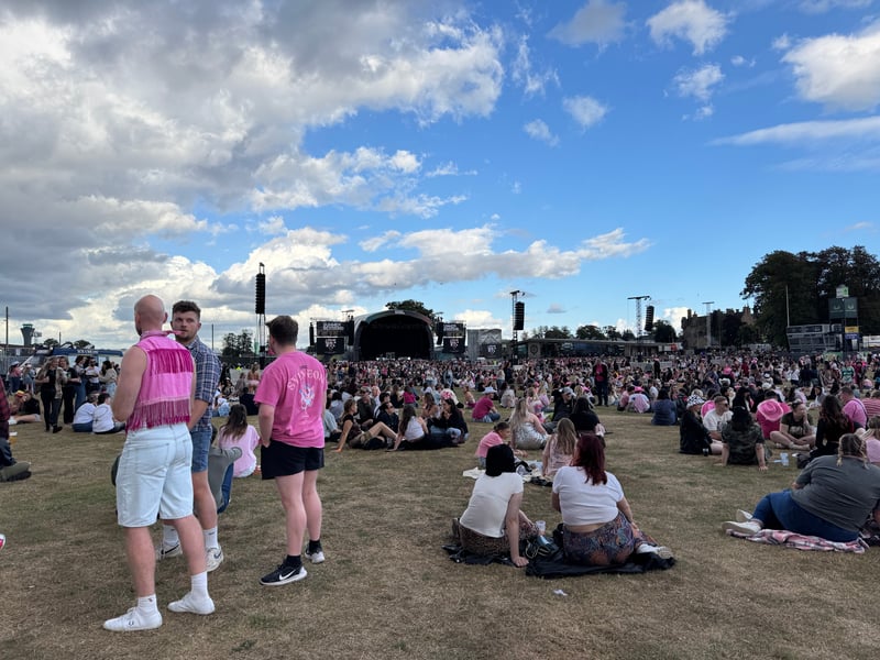 The sun shone as the venue filled up with 60,000 fans.