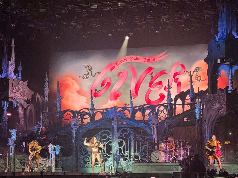 The set was completed with non-album tracks 'The Giver' and 'Good Luck, Babe!'.