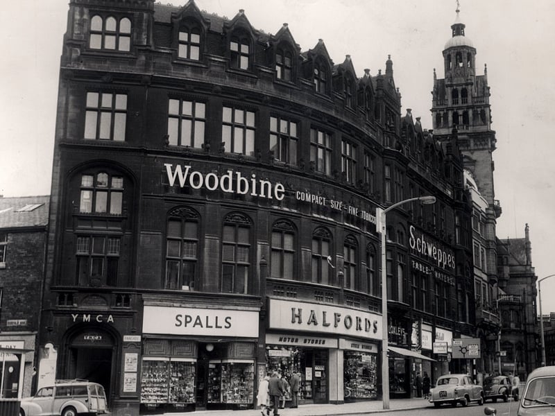 Shops on Fargate, Sheffield city centre, in 1966