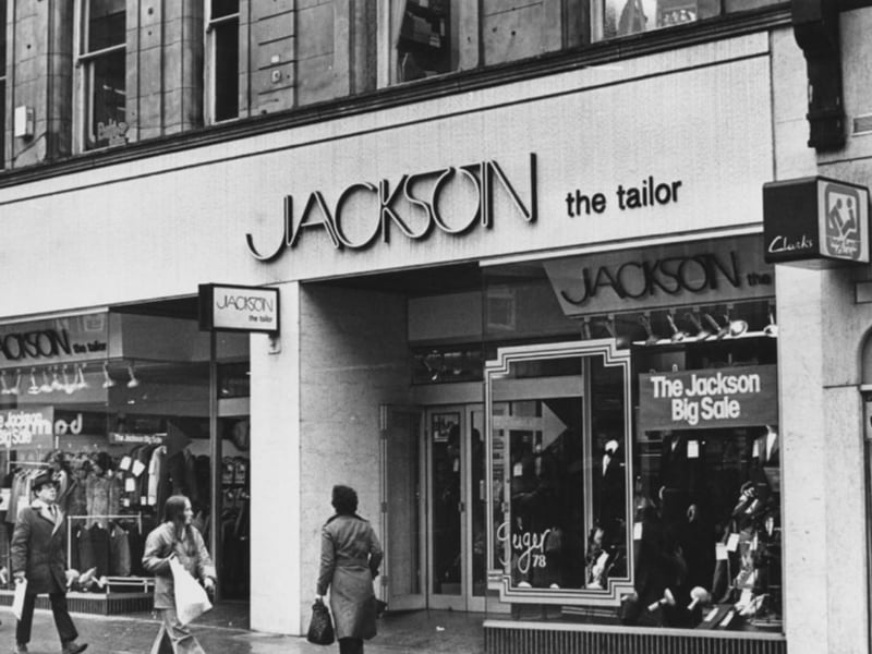 Jackson the Tailor, Fargate, Sheffield, in January 1978