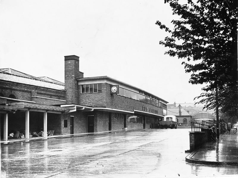 This is how Harrogate bus station used to look. People have fond memories of the clock, under which many couples met when they were first dating. The station is pictured here in 1938, shortly after it was completed, at a cost of £25,000.