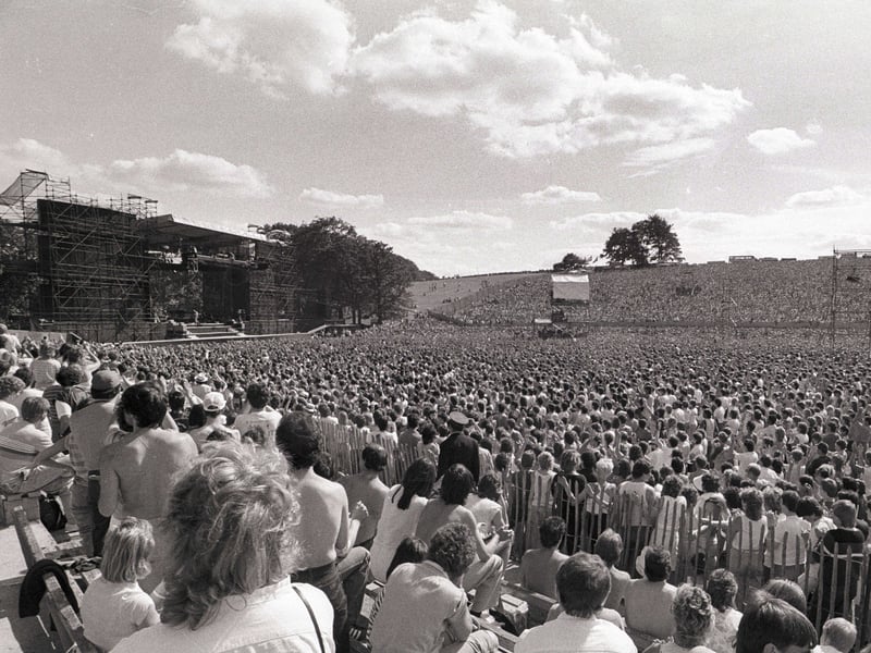 Fans pack out Roundhay Park, Leeds, for the Bruce Springsteen concert on July 7, 1985