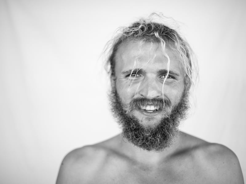 Lachlan Maclean photographed this morning in Cairns after the 9,000 -mile row across the Pacific. 

He marked his 27th birthday during the five-month voyage and was inspired to take on the challenge  to support clean water projects in Madagascar after visiting the country following university. 
