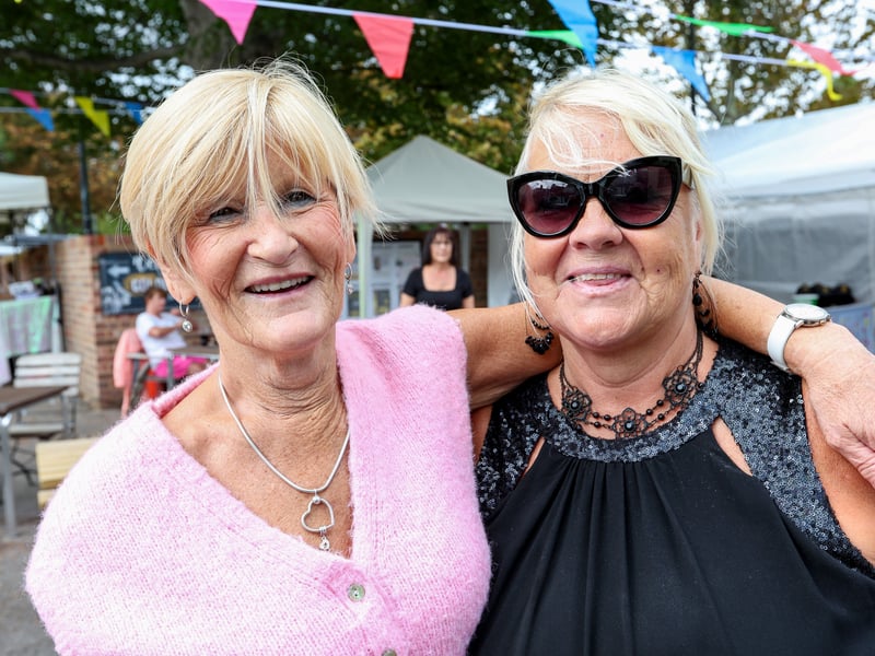 Jayne Aylott, left, and Debbie Evans. Goldenfest in aid of Rowans, The Golden Lion, High Street, Fareham