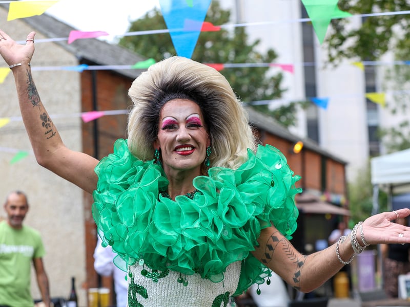 Landlord Jamie, aka Chloe Mydia. Goldenfest in aid of Rowans, The Golden Lion, High Street, Fareham
