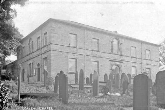 Loxley Congregational Chapel, on Loxley Road, Sheffield, in 1905. It was gutted by fire in 2016.