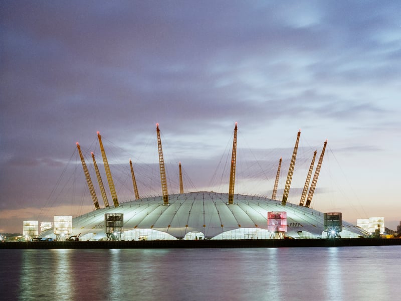 The Millennium Dome, London, pictured from across the Thames, in 1999
