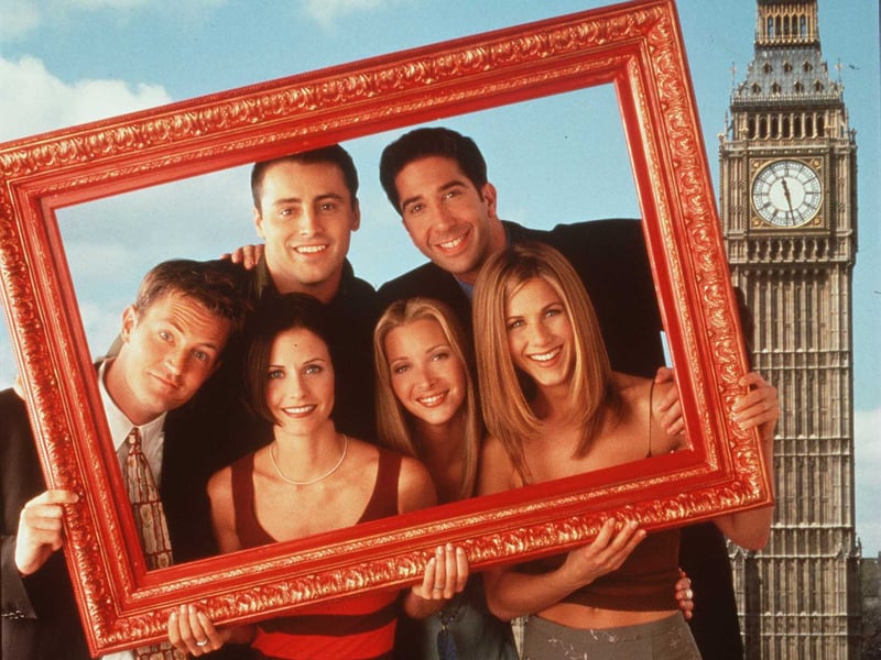 Friends actors Matt LeBlanc, David Schwimmer, Jennifer Aniston, Lisa Kudrow, Courteney Cox and Matthew Perry promoting the special episodes shot in London