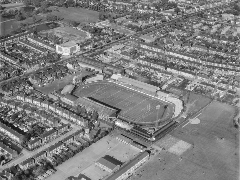 Old Craven Park, in Hull, pictured in 1970. The former home of Hull Kingston Rovers Rugby League Club, it was in use between 1922 and 1989. The site has since been redeveloped and is now occupied by a supermarket.