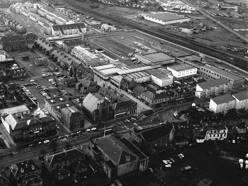 An aerial view of Grangemouth, Stirlingshire, in December 1971