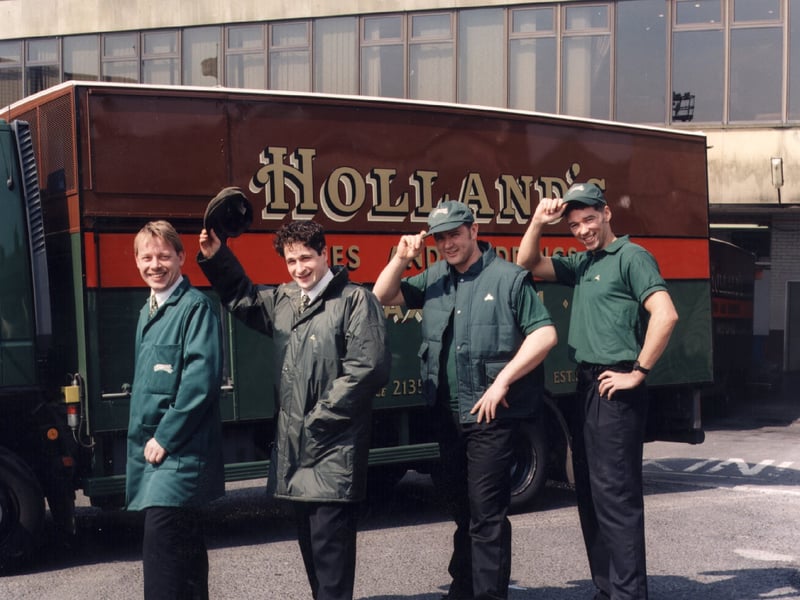 Holland's Pies van drivers: Dave Whittaker, Emilio Vozzolo, Dave Render and Dave Pilling model the new uniform