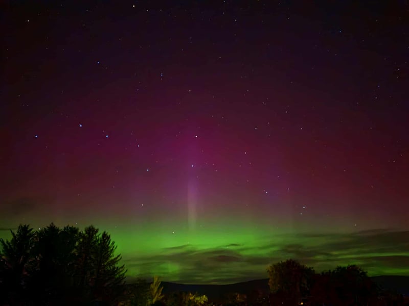 Gyorgy Vegh, 41, spotted the lights over Tarland, Aberdeenshire, just after 12am on Wednesday morning