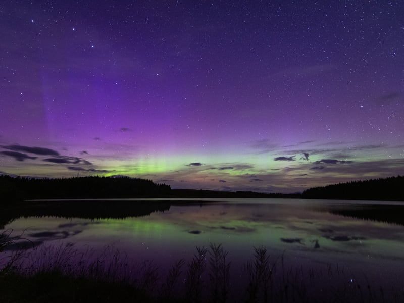 Ali Penman, 49, from Perthshire, snapped this picture at Loch Kinardochy, between Kinloch Rannoch and Aberfeldy. It was taken around 10pm, before the clouds rolled in