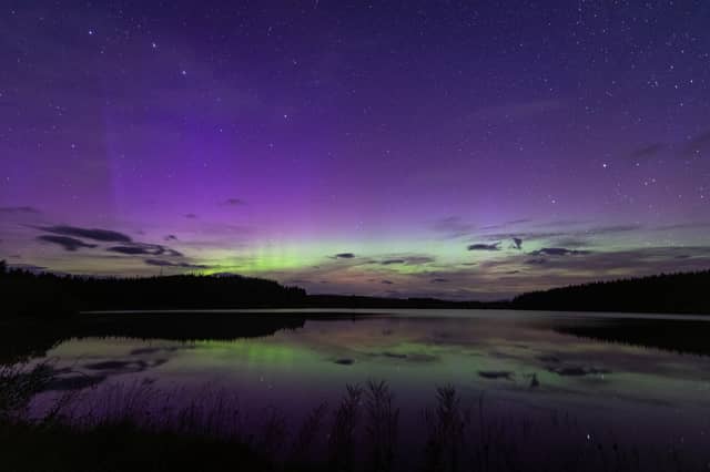 Ali Penman, 49, from Perthshire, snapped this picture at Loch Kinardochy, between Kinloch Rannoch and Aberfeldy. It was taken around 10pm, before the clouds rolled in