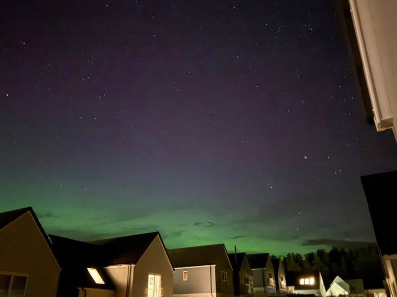 Donna Price, 58, from the Highlands captured the incredible skies from Kincraig at 11.30pm