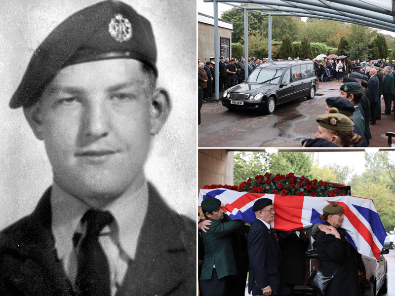 Hundreds of mourners gathered at South Shields Crematorium on Wednesday, August 3, for the funeral of RAF veteran, John Thomas Gray.