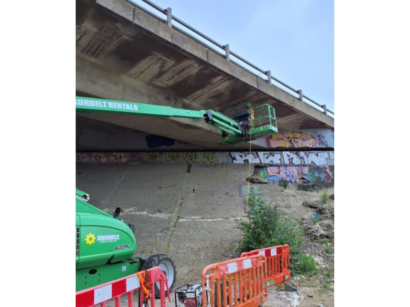 The delamination survey assessing the damage ahead of repairs.
