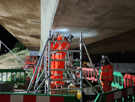 The work takes place day and night to avoid disruption to drivers.