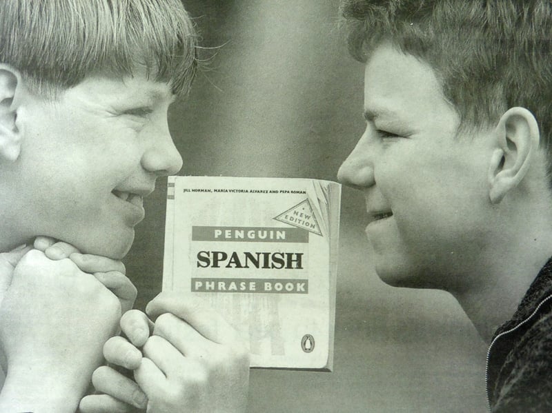 Brothers Martin, left, and Jason Roberts of Southsea were among the youngest pupils ever to pass their GCSE exams in Spanish. Martin achieved his GCSE at the age of 12 and Jason gained a Grade A pass when he took the exam a year early at St Luke's School, Southsea.