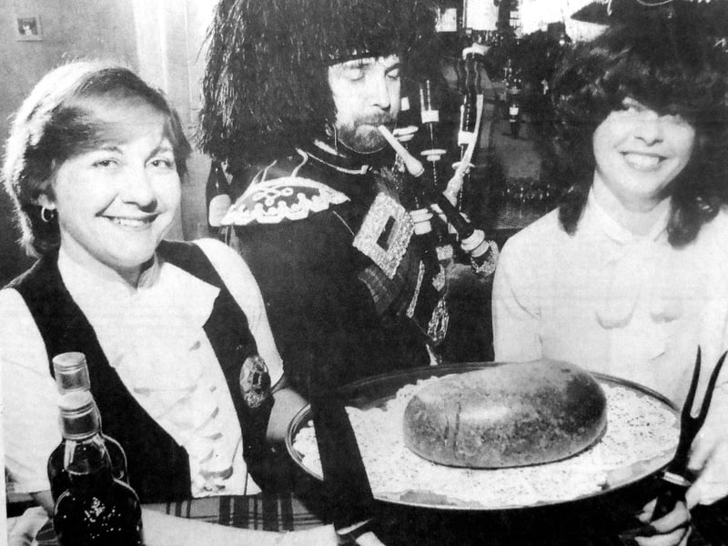 Pictured preparing for Burns Night celebrations at The Cambridge Pub, Southsea, are landlady Pat Green, left, and barmaid Laura Allen, with Dominic Murphy in the background on the pipes