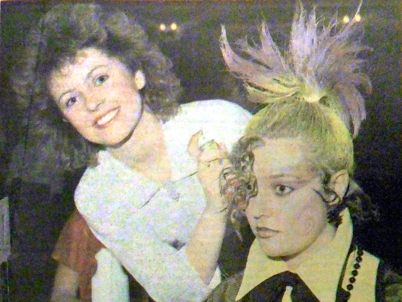 Creating a unique hairstyle in an annual battle of the blow-dryers at South Parade Pier, Southsea, is hairdresser Rachel Horner, 17, with her model, Lisa Strong, 17, both of Fareham