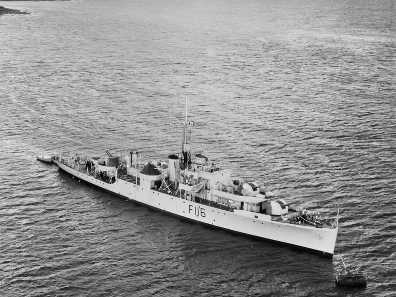 The Black Swan-class sloop appeared in the 1957 war film depicting how the vessel was caught up in the Chinese Civil War. HMS Teazer was also used to depict HMS Consort and HMS Concord.