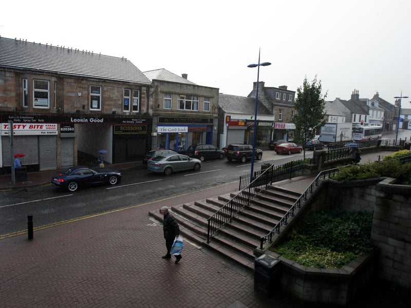 Falkirk was rated 35.7% for their five year business survival rate. Pictured is Denny town centre.