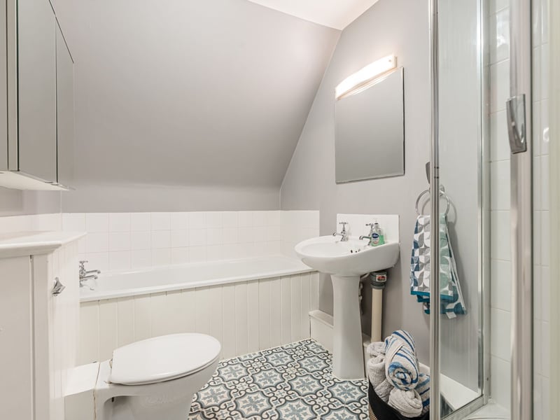 The stylish family bathroom. Further benefits include gas central heating, and it should be noted that there are excellent storage provisions throughout the property with a private external store.