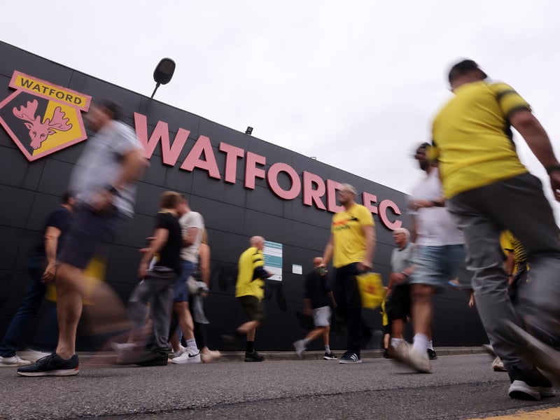 Average attendance at Vicarage Road: 18,735