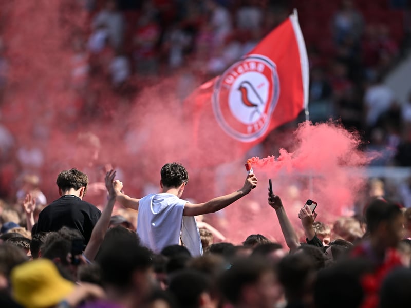 Average attendance at Ashton Gate: 23,440