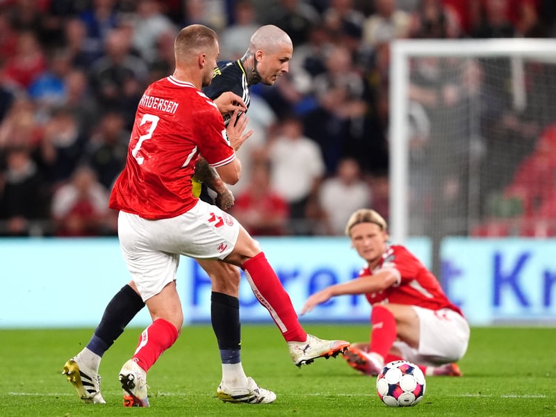 Had Scotland's first chance on 14 minutes but didn't make proper contact with his header. Big moment on 59 minutes when set clear by Adams but took too long in getting effort away. Gave Scotland a focal point but never looked like scoring. Came off for Gannon-Doak towards the end. 5