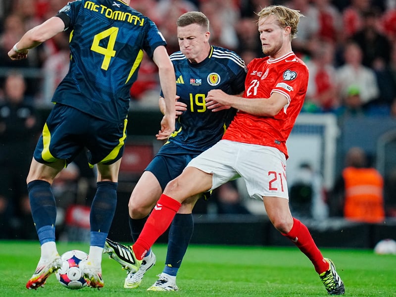 Back in the starting XI for a competitive Scotland game, Ferguson was asked to play a specific defensive role. The Bologna man was constantly aggressive - he was eventually booked for one too many tackles - but his tenacity was key in stifling the Danes. An important cog in the Scotland midfield. 8