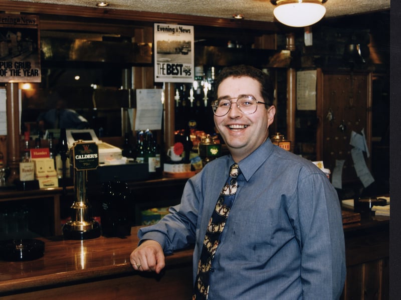 Bob Crawford, landlord of The Hunter's Tryst pub, in Edinburgh, in December 1996