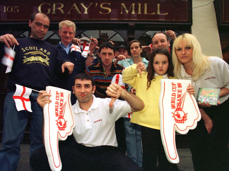 Landlord of the Gray's Mill Pub, Gary Walker, and his regulars were amazed when the pub was sent World Cup promotional material for England in 1998