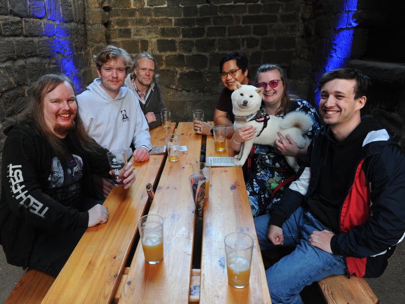 The Leeds Ale Society of the University of Leeds try some of the hundreds of beers on offer.