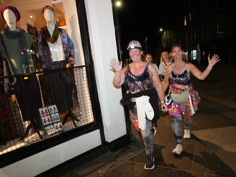Spirits were high as walkers marched through Edinburgh's Old Town and up the Royal Mile 
