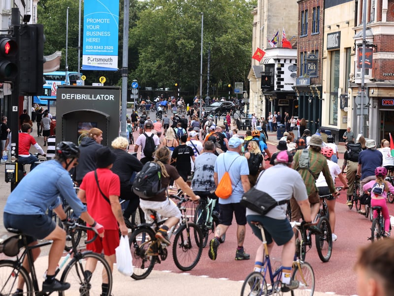 Drum and Bass on the Bike around Portsmouth, starting in Guildhall Square.

Pictured: Action from the event.

Picture: Sam Stephenson.