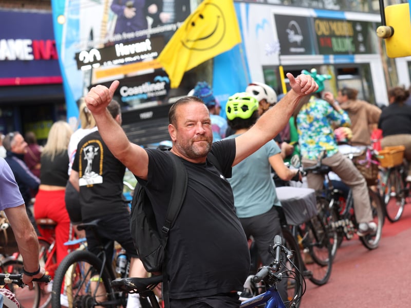 Drum and Bass on the Bike around Portsmouth, starting in Guildhall Square.

Pictured: Action from the event.

Picture: Sam Stephenson.