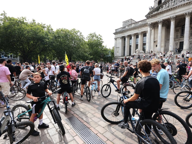 Drum and Bass on the Bike around Portsmouth, starting in Guildhall Square.

Picture: Sam Stephenson.