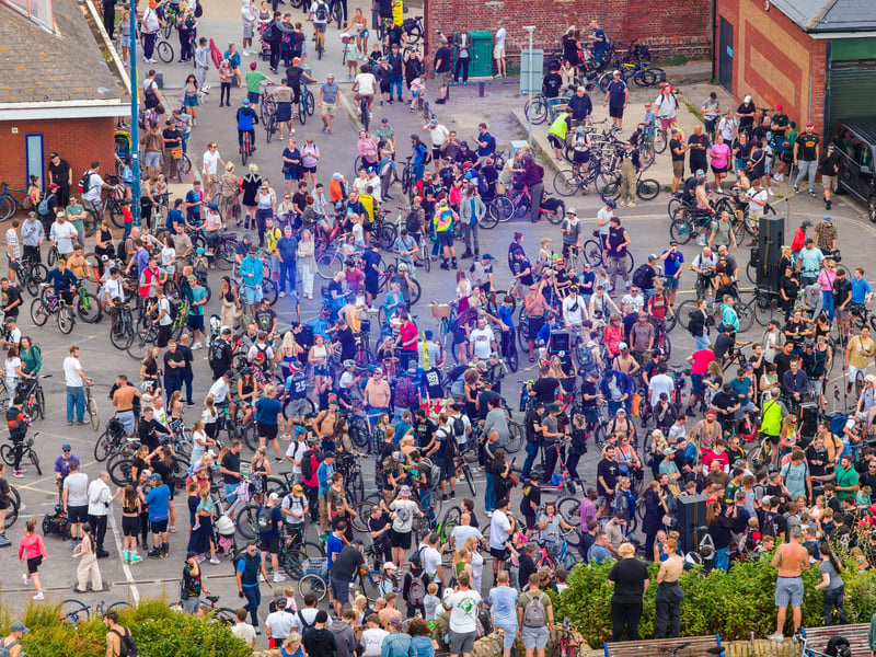 Huge crowds have flocked to the city centre to take part in the unique drum and bass bike ride with Dom Whiting DJing. 


Picture: Marcin Jedrysiak