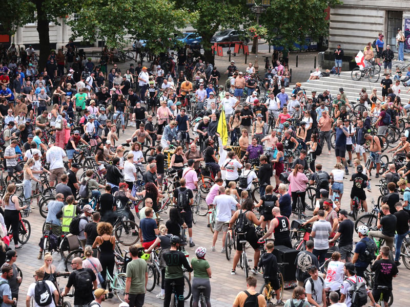Drum and Bass on the Bike around Portsmouth, starting in Guildhall Square.

Pictured: Action from the event.

Picture: Sam Stephenson.
