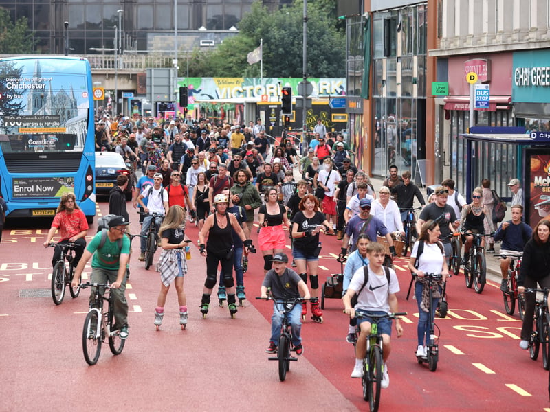 Drum and Bass on the Bike around Portsmouth, starting in Guildhall Square.
Pictured: Action from the event.
Picture: Sam Stephenson.