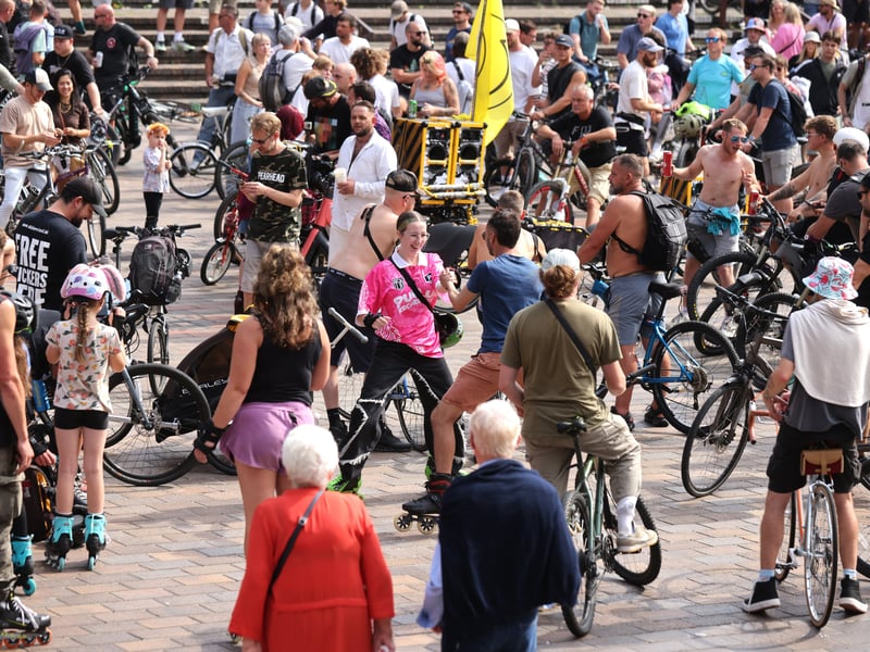 Drum and Bass on the Bike around Portsmouth, starting in Guildhall Square.

Picture: Sam Stephenson.